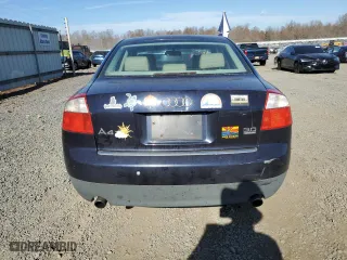 2002 Audi A4 3.0L with VIN WAULT68EX2A115724, listed as a Copart auction lot 79396474 with 212,347 mi miles and Salvage Title. Bid and sale history available at carsss.com. Image 6.