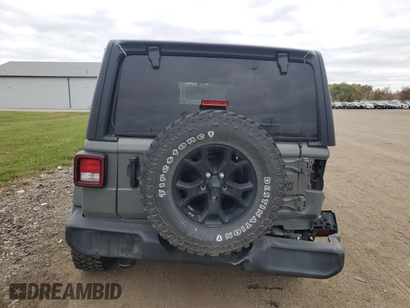 2022 Jeep Wrangler Unlimited Willys with VIN 1C4HJXDN7NW156538, listed as a Copart auction lot 79195464 with 87,081 mi miles and Salvage Title. Bid and sale history available at DreamBid. Image 6.