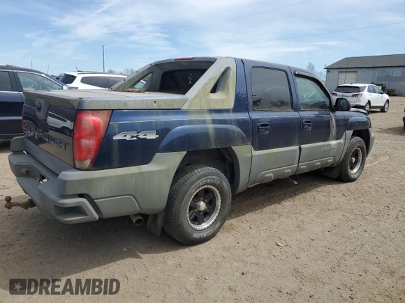 2002 Chevrolet Avalanche with VIN 3GNEK13T12G340985, listed as a Copart auction lot 54938035 with 0 mi miles and Clean Title. Bid and sale history available at carsss.com. Image 3.