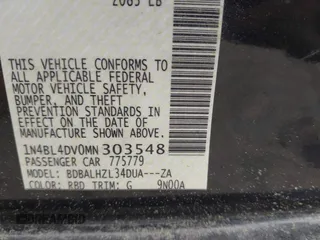 2021 Nissan Altima SV with VIN 1N4BL4DV0MN303548, listed as a IAAI auction lot 41944012 with Not provided miles and . Bid and sale history available at DreamBid. Image 9.