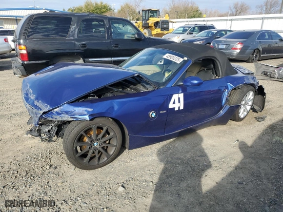 2006 BMW Z4 3.0i with VIN 4USBU33536LW59360, listed as a Copart auction lot 45905225 with 0 mi miles and Salvage Title. Bid and sale history available at carsss.com. Image 1.