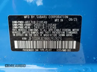 2024 Subaru Impreza RS with VIN JF1GUHJC9R8287823, listed as a Copart auction lot 85538484 with 5,958 mi miles and Salvage Title. Bid and sale history available at carsss.com. Image 14.