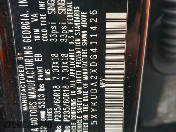 2013 Kia Sorento EX with VIN 5XYKUDA2XDG411426, listed as a Copart auction lot 44164765 with 145,813 mi miles and Salvage Title. Bid and sale history available at carsss.com. Image 13.