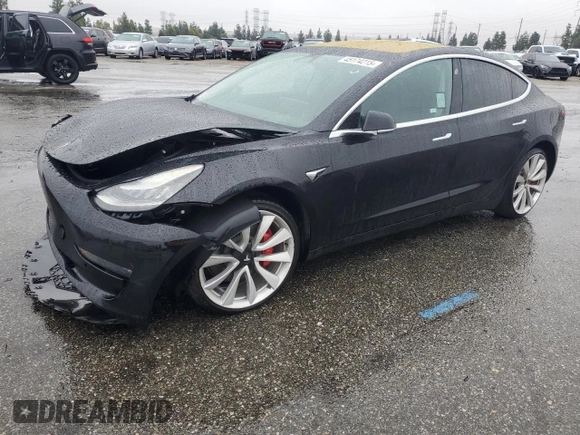 2018 Tesla Model 3 Long Range Battery with VIN 5YJ3E1EB2JF186075, listed as a Copart auction lot 45174215 with Not Provided miles and Salvage Title. Bid and sale history available at DreamBid. Image 1.