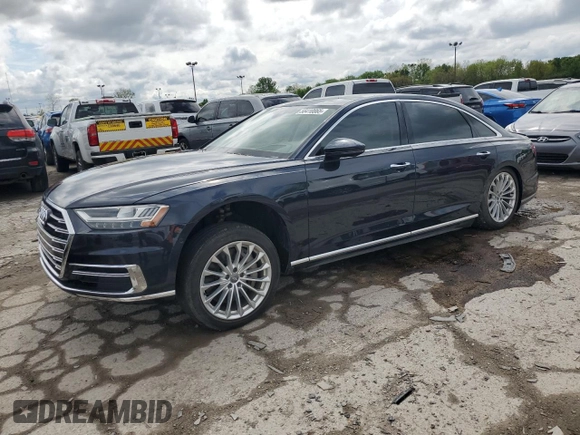 2019 Audi A8 z VIN WAU8DAF80KN010332, wystawiony jako Copart lot #55418865 z przebiegiem 17 282 mil mil oraz Szkoda całkowita • Salvage title. Historia ofert i sprzedaży dostępna na DreamBid. Obrazek 1.