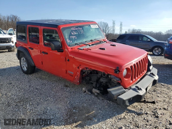 2021 Jeep Wrangler Unlimited Sport Altitude with VIN 1C4HJXDN1MW630739, listed as a Copart auction lot 87412754 with 123,771 mi miles and Salvage title. Bid and sale history available at DreamBid. Image 4.