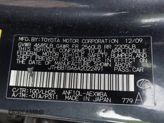 2010 Lexus HS 250h with VIN JTHBB1BA6A2022491, listed as a IAAI auction lot 41467860 with 218,543 mi miles and . Bid and sale history available at DreamBid. Image 9.