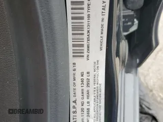 2019 Maserati Ghibli с VIN ZAM57XSA3K1311169, выставлен на аукционе Copart как лот 49583325 с пробегом 66 290 миль миль и Списание • Salvage title. История ставок и продаж доступна на DreamBid. Изображение 12.
