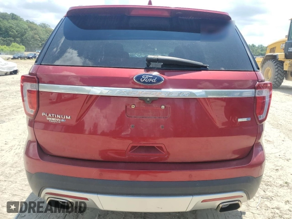 2016 Ford Explorer Platinum with VIN 1FM5K8HTXGGB49137, listed as a Copart auction lot 60952975 with 95,555 mi miles and Salvage title. Bid and sale history available at DreamBid. Image 6.