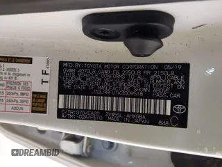 2019 Toyota Prius LE with VIN JTDL9RFU1K3009518, listed as a IAAI auction lot 41262569 with 59,828 mi miles and . Bid and sale history available at DreamBid. Image 9.