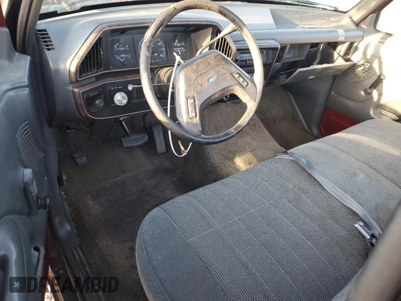 1990 Ford F-150 "S" with VIN 1FTDF15YXLNB40987, listed as a Copart auction lot 43691595 with 33,397 mi miles and Salvage Title. Bid and sale history available at carsss.com. Image 8.