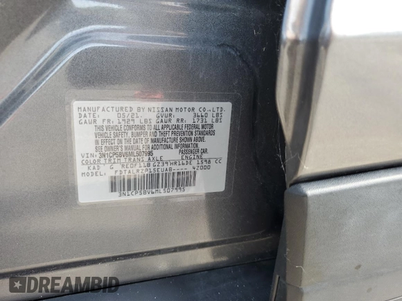 2021 Nissan Kicks S с VIN 3N1CP5BV6ML507995, выставлен на аукционе Copart как лот 60280235 с пробегом Не указан миль и На запчасти • Non repairable. История ставок и продаж доступна на DreamBid. Изображение 14.