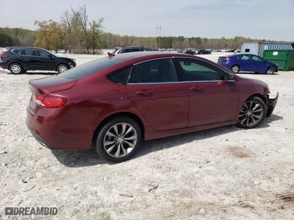 2015 Chrysler 200 S with VIN 1C3CCCBG1FN736025, listed as a Copart auction lot 51476205 with 117,474 mi miles and Clean Title. Bid and sale history available at carsss.com. Image 3.