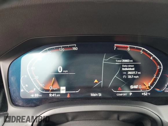 2021 BMW 3 Series 330i xDrive with VIN 3MW5R7J05M8B50200, listed as a Copart auction lot 46443405 with 35,663 mi miles and Salvage title. Bid and sale history available at DreamBid. Image 9.