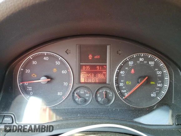 2006 Volkswagen Jetta 2.5L with VIN 3VWSG71K66M675951, listed as a Copart auction lot 61791035 with 208,453 mi miles and Salvage title. Bid and sale history available at DreamBid. Image 9.