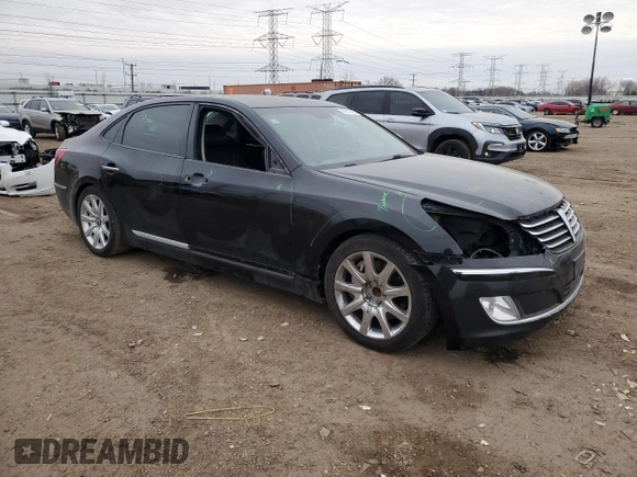 2012 Hyundai Equus Signature with VIN KMHGH4JH3CU055327, listed as a Copart auction lot 44697385 with 157,183 mi miles and Salvage Title. Bid and sale history available at DreamBid. Image 4.