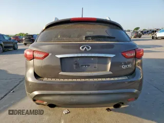 2015 Infiniti QX70 with VIN JN8CS1MU1FM381938, listed as a Copart auction lot 53502405 with Not provided miles and Salvage title. Bid and sale history available at DreamBid. Image 6.