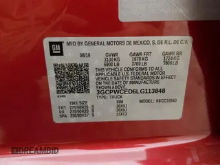 2020 Chevrolet Silverado 1500 LT with VIN 3GCPWCED6LG113848, listed as a Copart auction lot 51908935 with 108,242 mi miles and Clean Title. Bid and sale history available at carsss.com. Image 12.