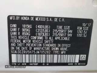 2018 Honda HR-V EX-L with VIN 3CZRU5H75JM705282, listed as a Copart auction lot 84120824 with 111,628 mi miles and Salvage Title. Bid and sale history available at carsss.com. Image 15.