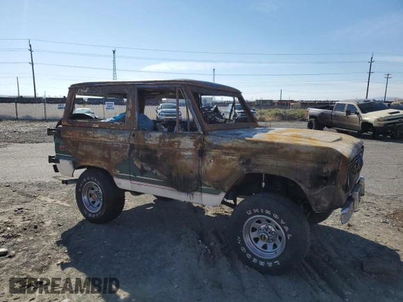 1975 Ford Bronco with VIN U15GLV42632, listed as a Copart auction lot 71173504 with Not provided miles and Salvage title. Bid and sale history available at DreamBid. Image 4.