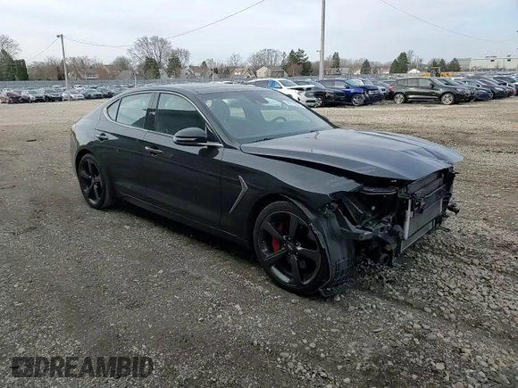 2019 Genesis G70 Advanced with VIN KMTG34LE9KU025478, listed as a Copart auction lot 49776525 with 57,583 mi miles and Salvage title. Bid and sale history available at DreamBid. Image 10.