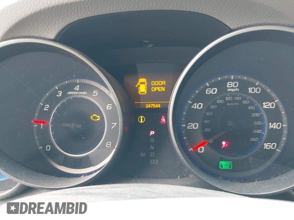 2007 Acura MDX Tech Pkg with VIN 2HNYD28307H534360, listed as a IAAI auction lot 41708989 with 247,544 mi miles. Bid and sale history available at carsss.com. Image 7.