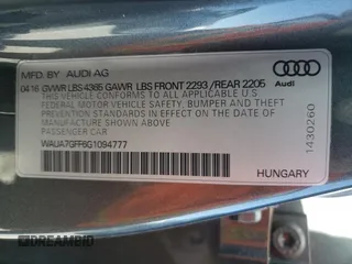 2016 Audi A3 1.8T Premium with VIN WAUA7GFF6G1094777, listed as a Copart auction lot 51149393 with 28,164 mi miles. Bid and sale history available at carsss.com. Image 12.