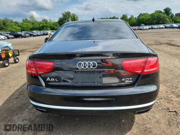 2013 Audi A8 4.0L with VIN WAUR2AFD2DN028826, listed as a Copart auction lot 64756025 with 107,761 mi miles and Salvage title. Bid and sale history available at DreamBid. Image 6.