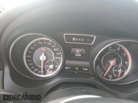 2015 Mercedes-Benz CLA 45 AMG with VIN WDDSJ5CB5FN198513, listed as a Copart auction lot 46956165 with 79,948 mi miles and Salvage title. Bid and sale history available at DreamBid. Image 9.