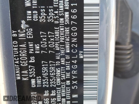 2022 Kia Sorento LX z VIN 5XYRG4LC2NG076613, wystawiony jako Copart lot #47830665 z przebiegiem 61 783 mil mil oraz Szkoda całkowita • Salvage title. Historia ofert i sprzedaży dostępna na DreamBid. Obrazek 13.