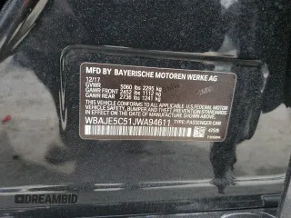 2018 BMW 5 Series 540i with VIN WBAJE5C51JWA94611, listed as a Copart auction lot 50367505 with 104,301 mi miles and Salvage Title. Bid and sale history available at carsss.com. Image 14.