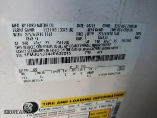 2018 Ford Expedition XLT with VIN 1FMJU1JT4JEA32215, listed as a Copart auction lot 45538765 with 110,191 mi miles and Salvage Title. Bid and sale history available at carsss.com. Image 14.