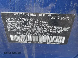 2016 Subaru WRX STI с VIN JF1VA2M60G9802038, выставлен на аукционе IAAI как лот 42318047 с пробегом 132 620 миль миль и . История ставок и продаж доступна на DreamBid. Изображение 9.