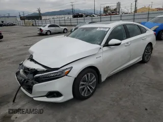 2022 Honda Accord EX-L with VIN 1HGCV3F55NA001537, listed as a Copart auction lot 50075595 with 87,827 mi miles and Salvage title. Bid and sale history available at DreamBid. Image 1.