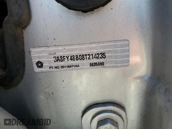 2008 Chrysler PT Cruiser with VIN 3A8FY48B08T214235, listed as a Copart auction lot 70661694 with Not Provided miles and Salvage Title. Bid and sale history available at DreamBid. Image 12.