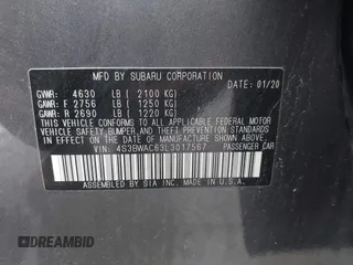 2020 Subaru Legacy Premium z VIN 4S3BWAC63L3017567, wystawiony jako IAAI lot #41899451 z przebiegiem 49 588 mil mil oraz . Historia ofert i sprzedaży dostępna na DreamBid. Obrazek 9.