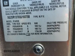 2008 Saturn Outlook XE z VIN 5GZER137X8J160708, wystawiony jako Copart lot #51389175 z przebiegiem 181 873 mil mil oraz Szkoda całkowita • Salvage title. Historia ofert i sprzedaży dostępna na DreamBid. Obrazek 13.