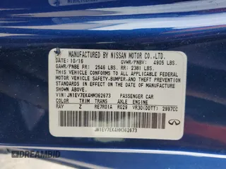 2017 Infiniti Q60 Sport with VIN JN1EV7EK4HM362673, listed as a Copart auction lot 50077315 with 82,992 mi miles and Salvage Title. Bid and sale history available at DreamBid. Image 14.