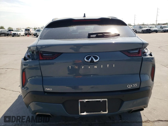 2022 Infiniti QX55 Luxe z VIN 3PCAJ5J3XNF102177, wystawiony jako Copart lot #52699865 z przebiegiem 54 539 mil mil oraz Szkoda całkowita • Salvage title. Historia ofert i sprzedaży dostępna na DreamBid. Obrazek 6.