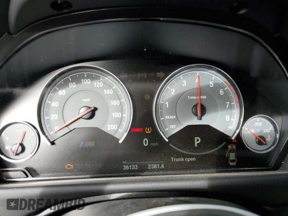 2016 BMW M4 with VIN WBS3R9C54GK338670, listed as a Copart auction lot 82713254 with 36,133 mi miles and Salvage title. Bid and sale history available at DreamBid. Image 9.