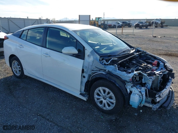 2021 Toyota Prius L Eco with VIN JTDKAMFU9M3150667, listed as a IAAI auction lot 41609328 with 59,177 mi miles. Bid and sale history available at carsss.com. Image 1.