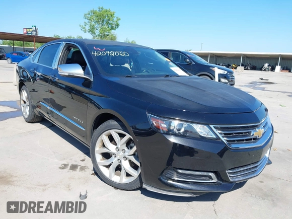 2017 Chevrolet Impala Premier with VIN 1G1145S35HU204920, listed as a IAAI auction lot 42092060 with 25,956 mi miles and . Bid and sale history available at DreamBid. Image 1.