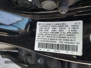 2012 Honda Civic EX with VIN 2HGFB2F84CH605329, listed as a Copart auction lot 52017085 with 102,362 mi miles and Salvage Title. Bid and sale history available at DreamBid. Image 13.