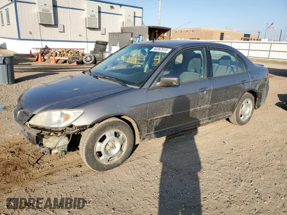 2005 Honda Civic with VIN JHMES96615S022180, listed as a Copart auction lot 50362915 with 231,987 mi miles and Salvage Title. Bid and sale history available at DreamBid. Image 1.