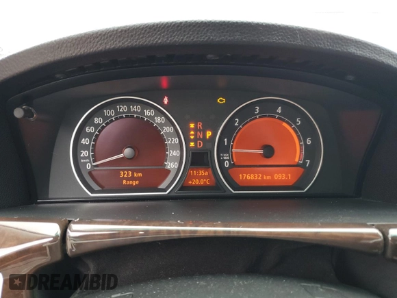 2008 BMW 7 Series 750Li with VIN WBAHN83508DT77682, listed as a Copart auction lot 72649744 with 176,832 mi miles and Clean Title. Bid and sale history available at DreamBid. Image 9.