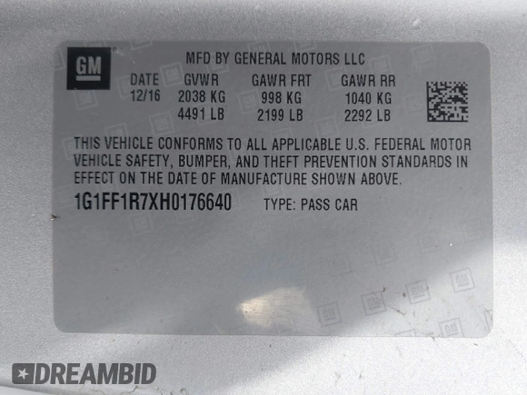2017 Chevrolet Camaro 1SS z VIN 1G1FF1R7XH0176640, wystawiony jako IAAI lot #41911058 z przebiegiem 74 093 mil mil oraz . Historia ofert i sprzedaży dostępna na DreamBid. Obrazek 13.