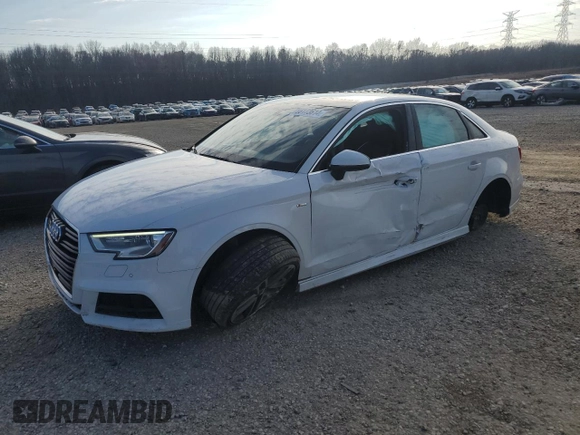 2017 Audi A3 Sedan Premium Plus with VIN WAUGUGFF8H1076138, listed as a Copart auction lot 86173614 with 112,733 mi miles and Salvage Title. Bid and sale history available at carsss.com. Image 1.