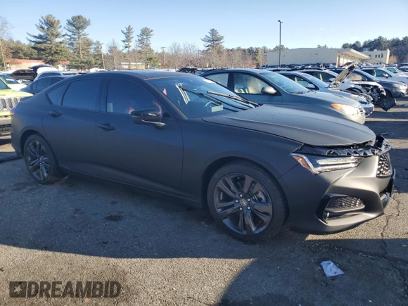 2022 Acura TLX w/A-Spec Package with VIN 19UUB5F57NA003556, listed as a Copart auction lot 82908574 with 2,266 mi miles and Non repairable. Bid and sale history available at DreamBid. Image 4.