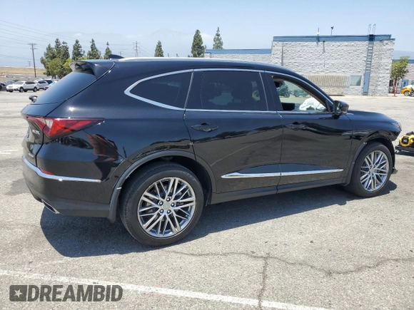2022 Acura MDX Advance with VIN 5J8YE1H86NL006669, listed as a Copart auction lot 62025965 with Not provided miles and Salvage title. Bid and sale history available at DreamBid. Image 3.