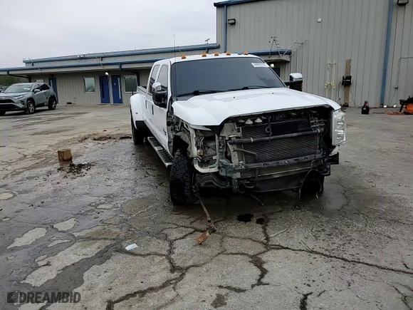 2016 Ford Super Duty F-350 DRW Lariat with VIN 1FT8W3DT0GED38695, listed as a Copart auction lot 44690395 with 123,485 mi miles and Salvage Title. Bid and sale history available at carsss.com. Image 14.